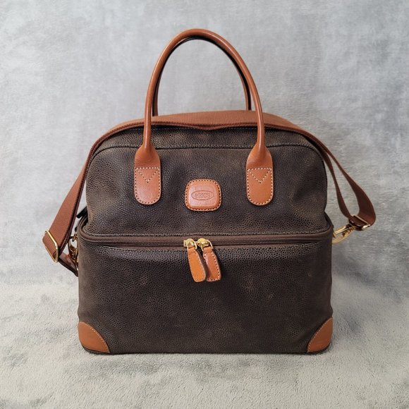 Bric's Bags Brics Life Tuscan Train Case Brown Sueded Pvcfull Grain